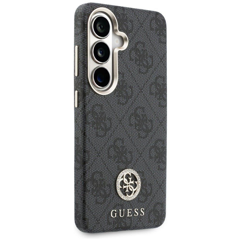 Guess Samsung Galaxy S26 - Σκληρή Θήκη με Πλαίσιο Σιλικόνης MagSafe - 4G Rhinestone Round Logo - Black