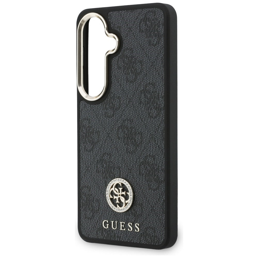 Guess Samsung Galaxy S26 - Θήκη με Επένδυση Συνθετικού Δέρματος και Λουράκι - 4G Big Rhinestone Triangle Strap MagSafe - Black
