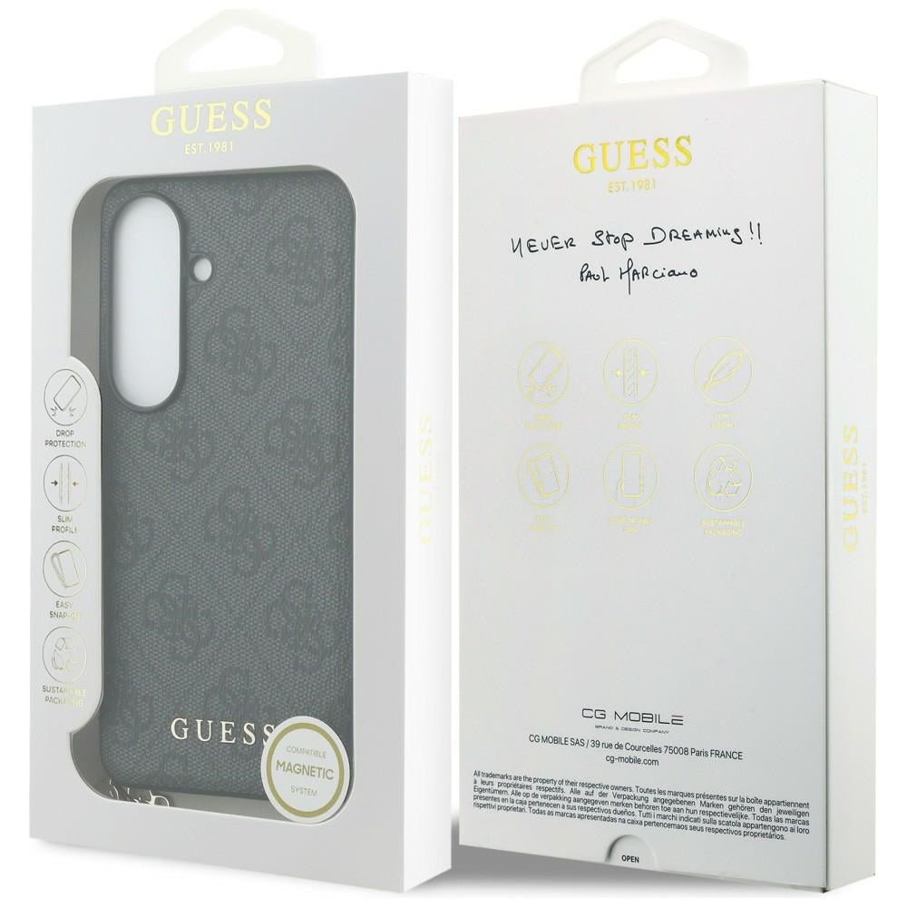 Guess Samsung Galaxy S26 - Θήκη με Επένδυση Συνθετικού Δέρματος και MagSafe - 4G Classic Logo Charm MagSafe - Black