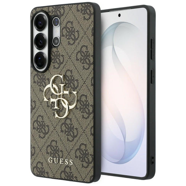 Guess Samsung Galaxy S26 Ultra - Σκληρή Θήκη με Πλαίσιο Σιλικόνης και Επένδυση Συνθετικού Δέρματος - 4G Big Metal Logo - Brown