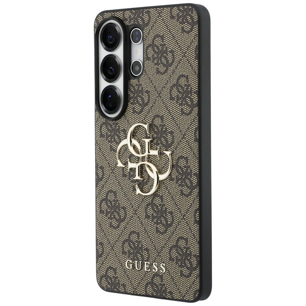 Guess Samsung Galaxy S26 Ultra - Σκληρή Θήκη με Πλαίσιο Σιλικόνης και Επένδυση Συνθετικού Δέρματος - 4G Big Metal Logo - Brown