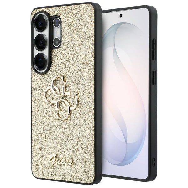Guess Samsung Galaxy S26 Ultra - Σκληρή Θήκη Glitter με Πλαίσιο Σιλικόνης - Fixed Glitter Big 4G - Gold