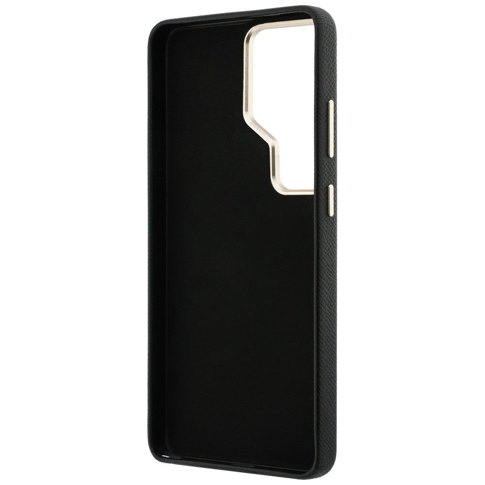 Guess Samsung Galaxy S26 Ultra - Σκληρή Θήκη με Επένδυση από Οικολογικό Δέρμα - Grained Big 4G Metal Logo - Black