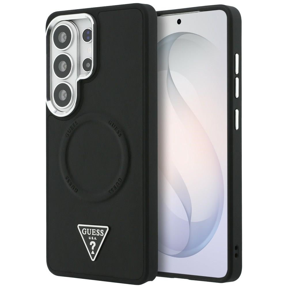 Guess Samsung Galaxy S26 Ultra - Σκληρή Θήκη με Επένδυση Οικολογικού Δέρματος - Embossed Ring Triangle Logo MagSafe - Black