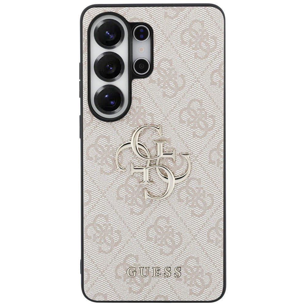 Guess Samsung Galaxy S26 Ultra - Σκληρή Θήκη με Πλαίσιο Σιλικόνης και Επένδυση Συνθετικού Δέρματος - 4G Big Metal Logo - Pink