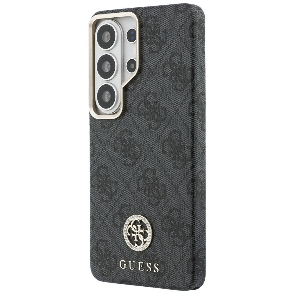 Guess Samsung Galaxy S26 Ultra - Σκληρή Θήκη με Πλαίσιο Σιλικόνης - Rhinestone Round Logo MagSafe - Black