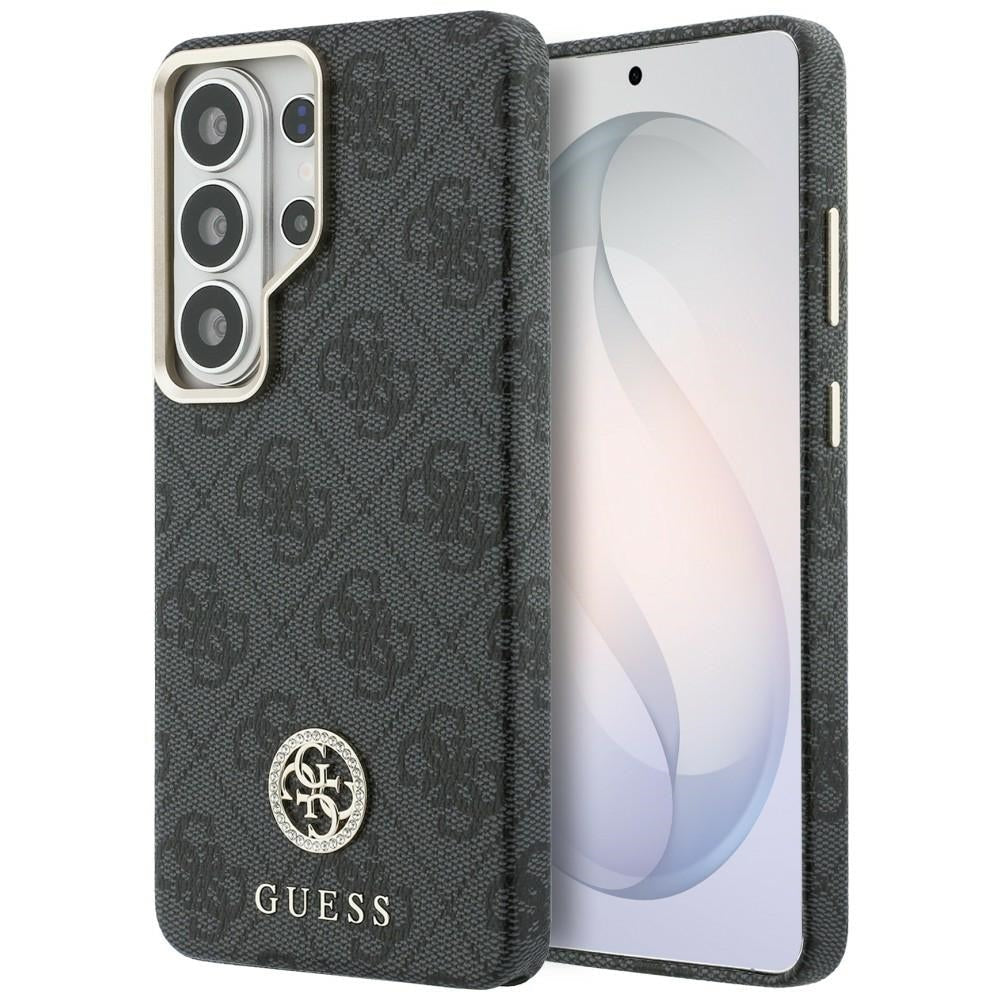 Guess Samsung Galaxy S26 Ultra - Σκληρή Θήκη με Πλαίσιο Σιλικόνης - Rhinestone Round Logo MagSafe - Black