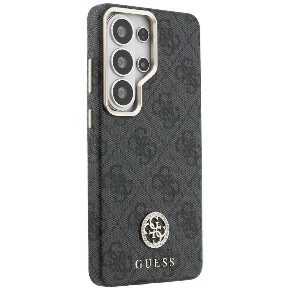 Guess Samsung Galaxy S26 Ultra - Σκληρή Θήκη με Πλαίσιο Σιλικόνης - Rhinestone Round Logo MagSafe - Black