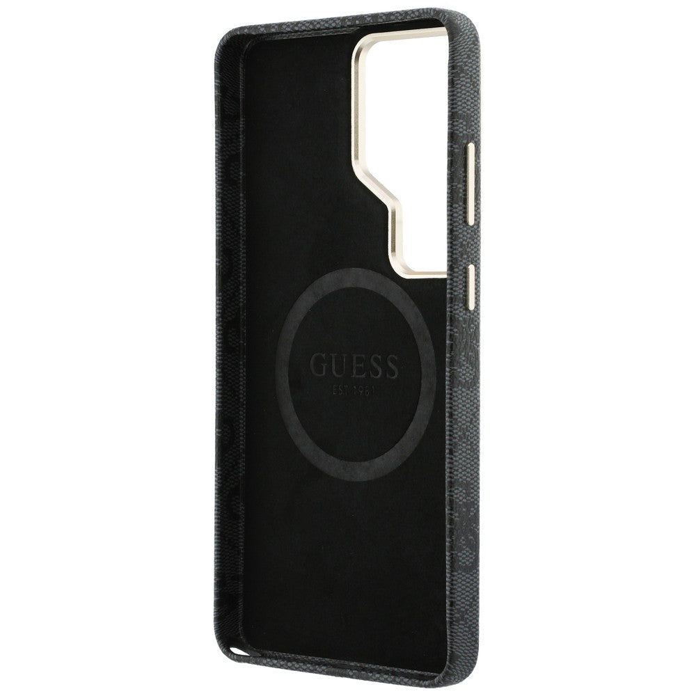Guess Samsung Galaxy S26 Ultra - Σκληρή Θήκη με Πλαίσιο Σιλικόνης - Rhinestone Round Logo MagSafe - Black