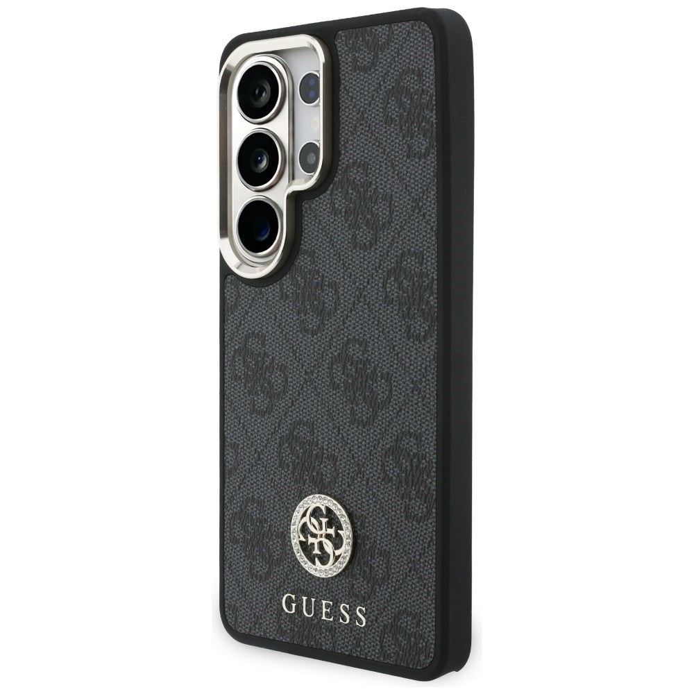 Guess Samsung Galaxy S26 Ultra - Θήκη με Επένδυση Συνθετικού Δέρματος και Λουράκι - 4G Big Rhinestone Triangle Strap MagSafe - Black