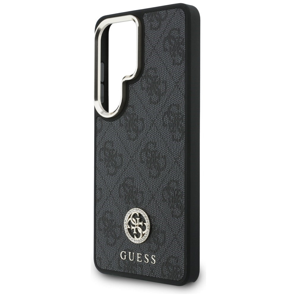 Guess Samsung Galaxy S26 Ultra - Θήκη με Επένδυση Συνθετικού Δέρματος και Λουράκι - 4G Big Rhinestone Triangle Strap MagSafe - Black