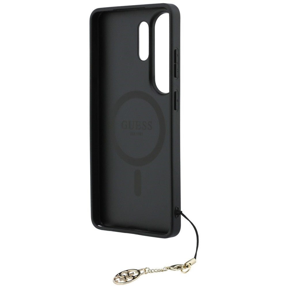Guess Samsung Galaxy S26 Ultra - Θήκη με Επένδυση Συνθετικού Δέρματος και MagSafe - 4G Classic Logo Charm MagSafe - Black