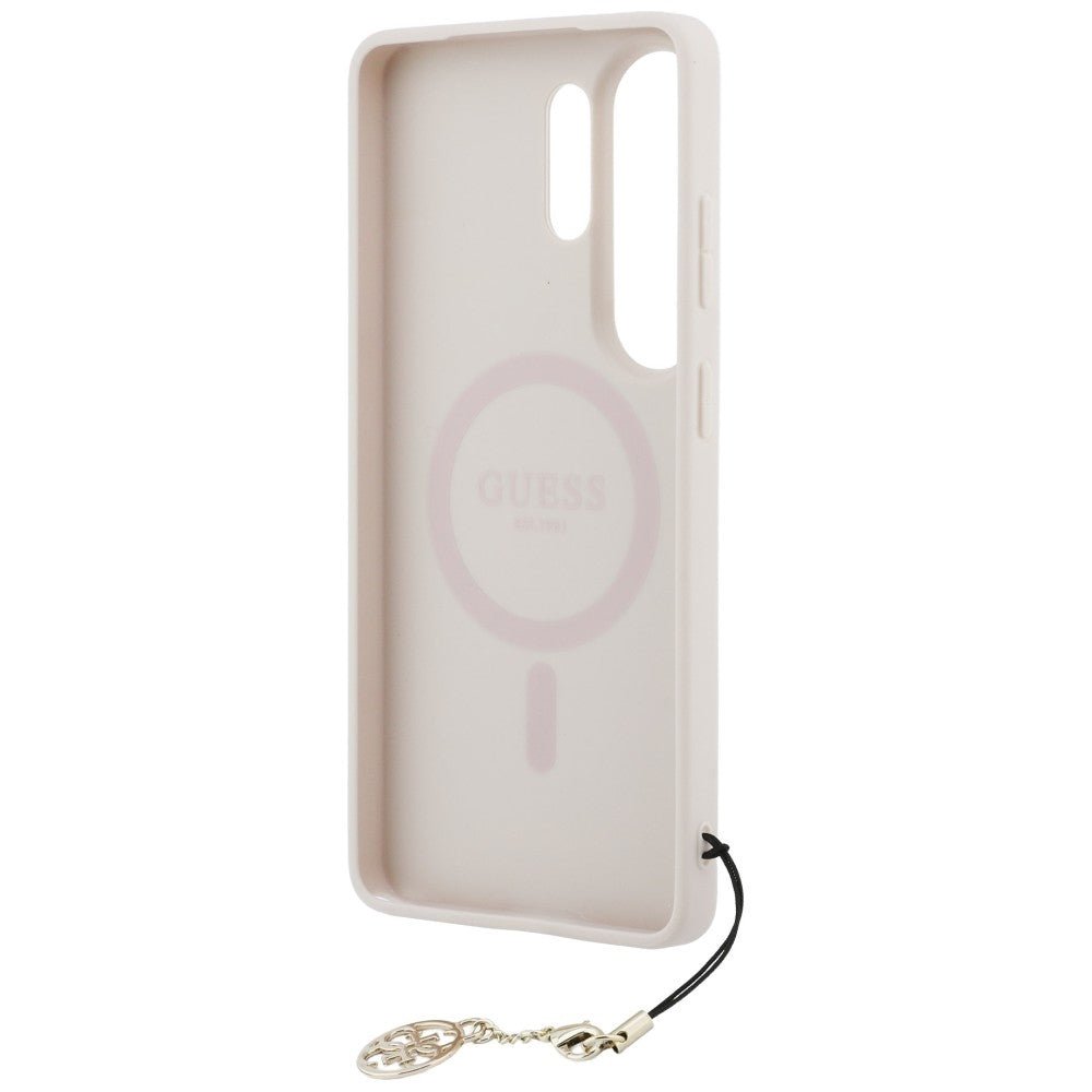 Guess Samsung Galaxy S26 Ultra - Θήκη με Επένδυση Συνθετικού Δέρματος και MagSafe - 4G Classic Logo Charm MagSafe - Pink