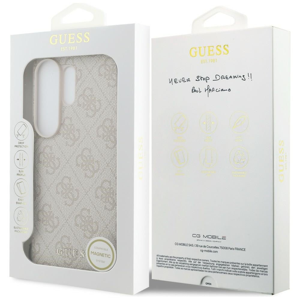 Guess Samsung Galaxy S26 Ultra - Θήκη με Επένδυση Συνθετικού Δέρματος και MagSafe - 4G Classic Logo Charm MagSafe - Pink