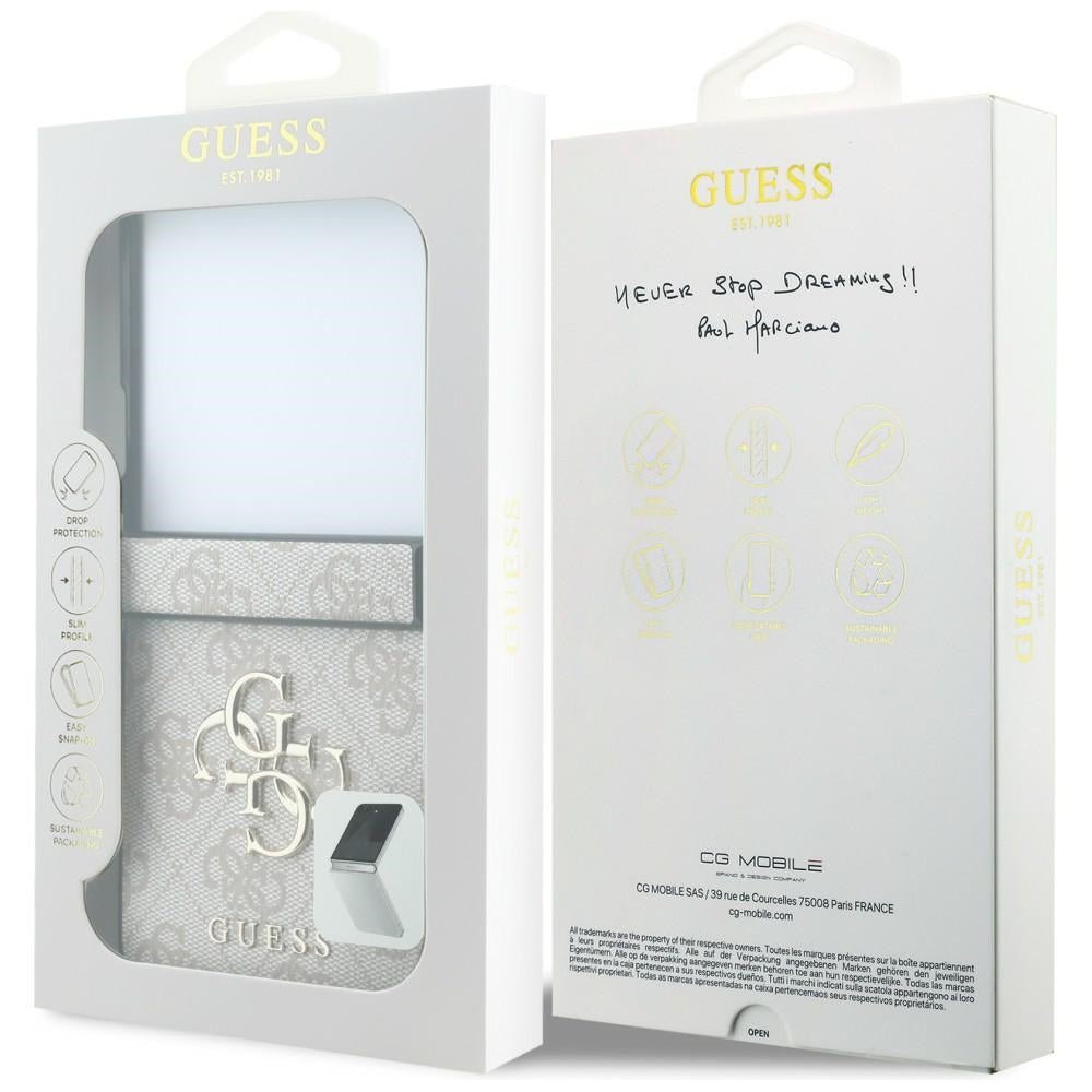 Guess Samsung Galaxy Z Flip8 - Σκληρή Θήκη με Επένδυση από Οικολογικό Δέρμα - Big 4G Logo - Pink