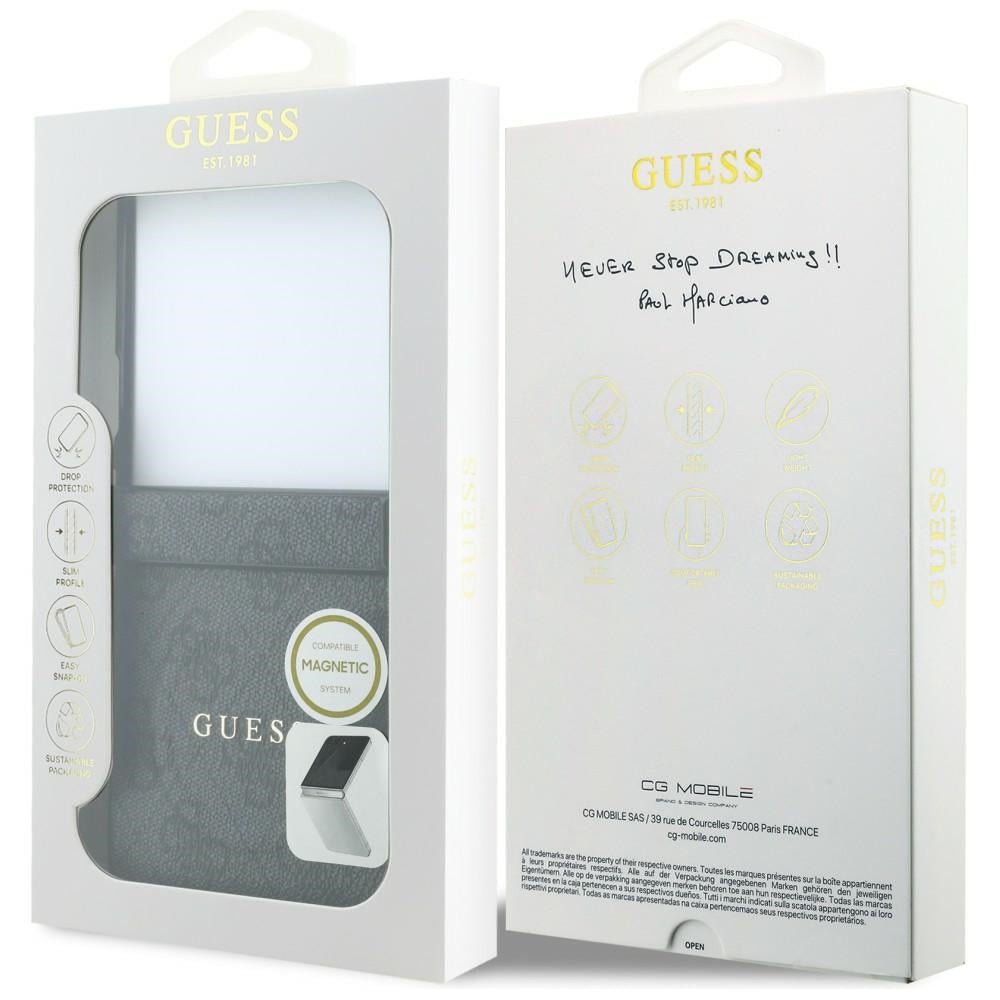 Guess Samsung Galaxy Z Flip8 - Σκληρή Θήκη με Πλαίσιο Σιλικόνης και Επένδυση Συνθετικού Δέρματος - 4G Classic - Black