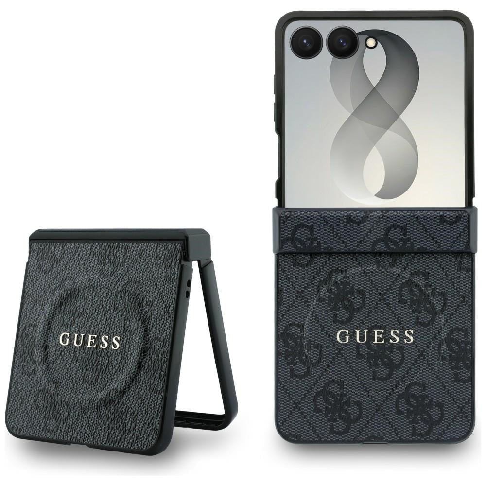 Guess Samsung Galaxy Z Flip8 - Σκληρή Θήκη με Πλαίσιο Σιλικόνης και Επένδυση Συνθετικού Δέρματος - 4G Classic - Black