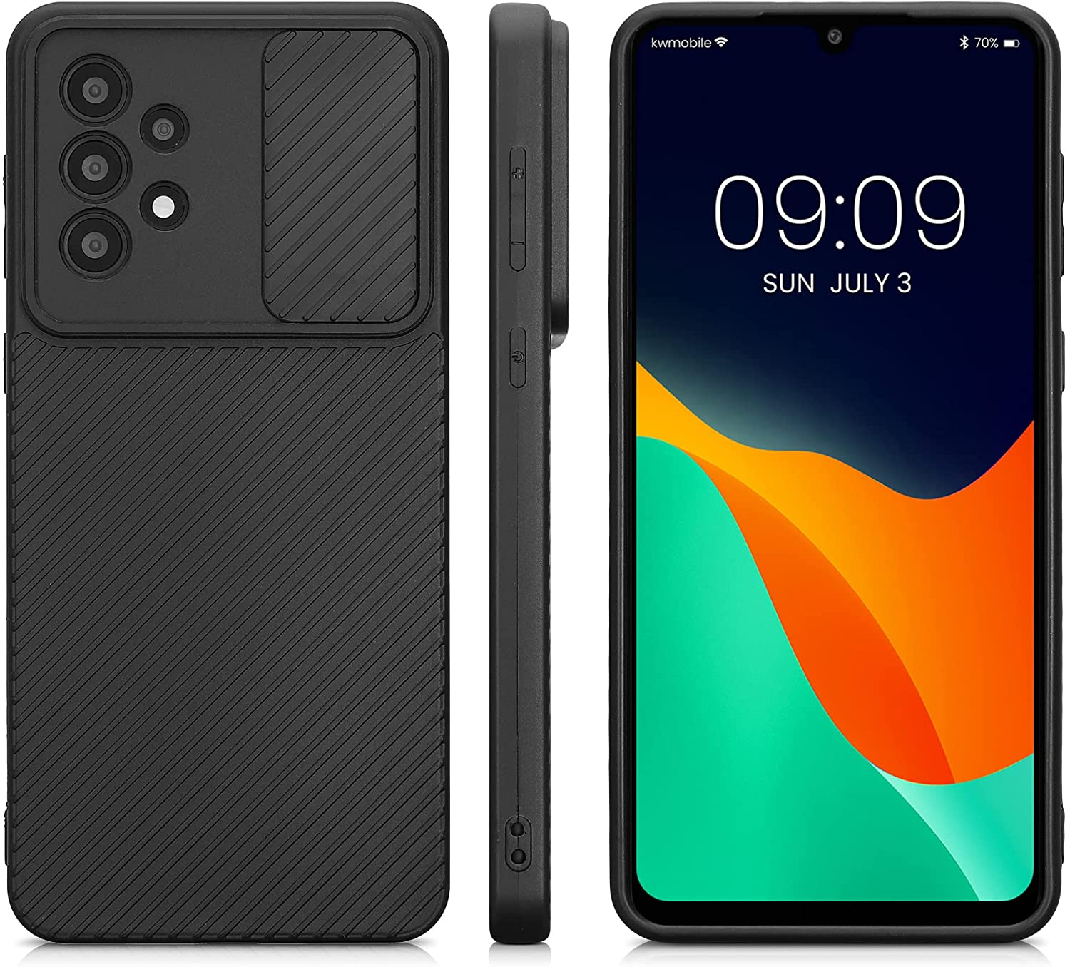 KW Samsung Galaxy A33 5G Θήκη Σιλικόνης με Κάλυμμα για την Κάμερα - Black - 58238.01