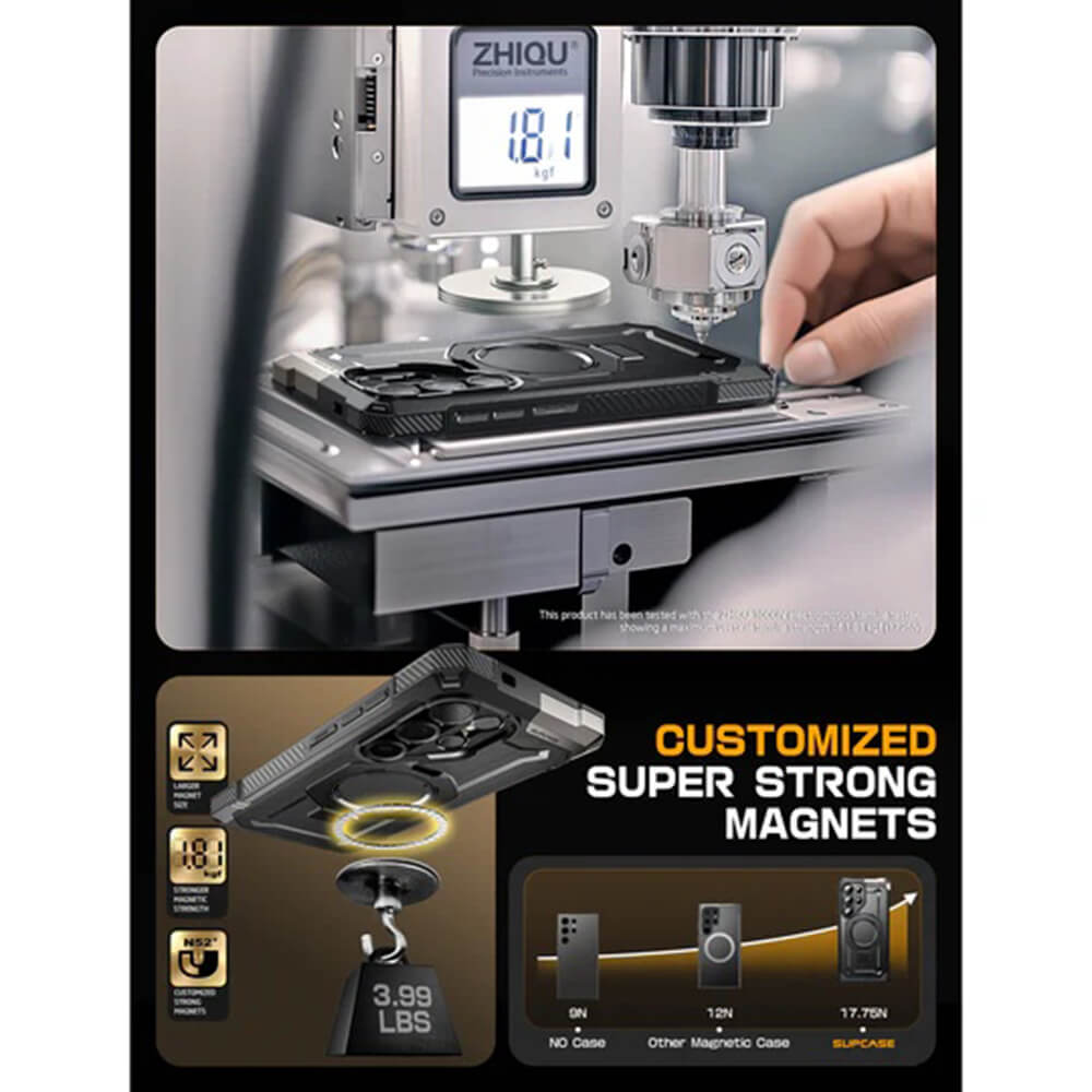 Supcase Samsung Galaxy S25 Ultra Unicorn Beetle Defender Σκληρή Θήκη με MagSafe και Stand - Metallic Red