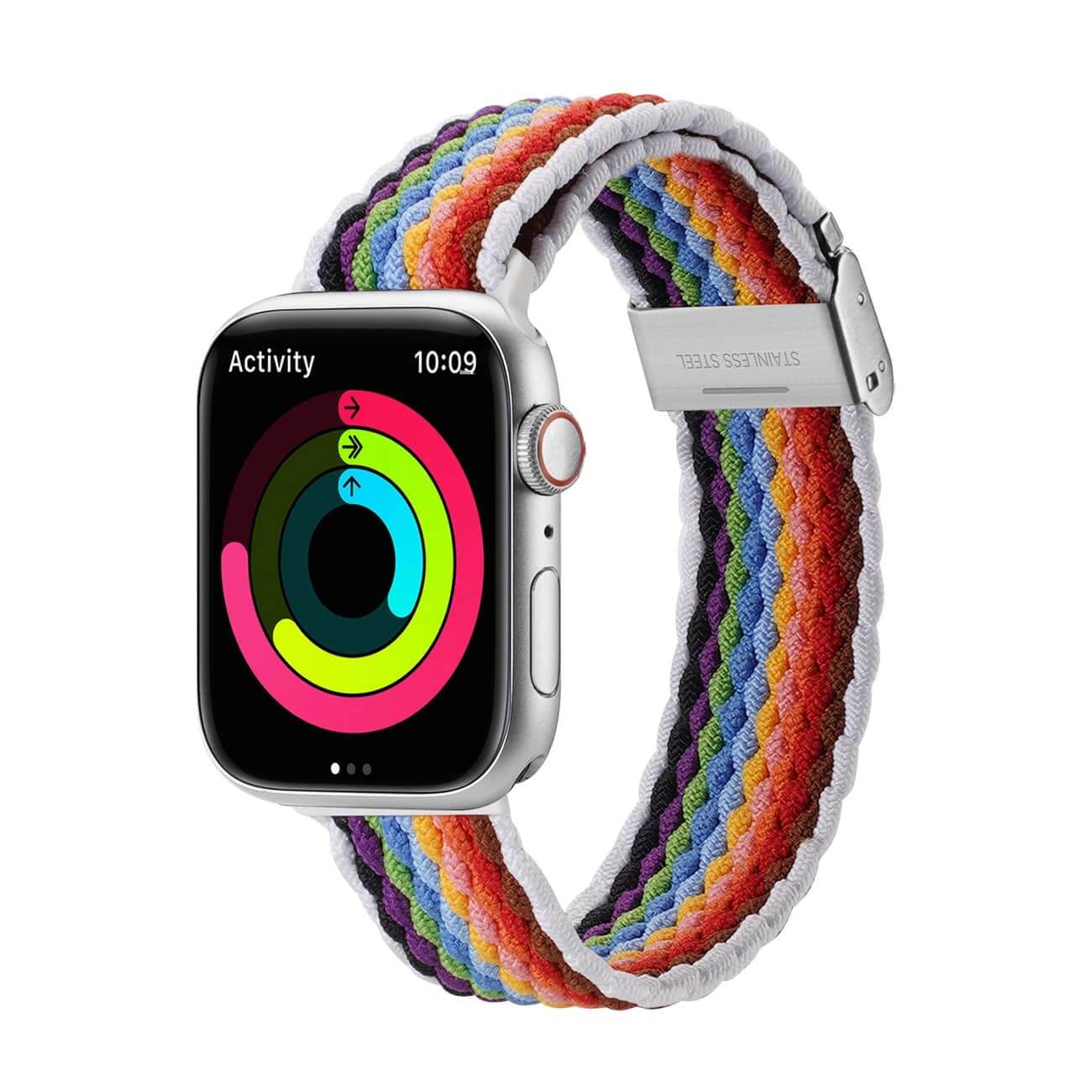 Dux Ducis Λουράκι Apple Watch 2/3/4/5/6/7/8/9/10/11 - SE (1/2/3) - 38/40/41/42mm Braided Band Mixture II Version από Νάιλον - Pale Stripes - Multicolor