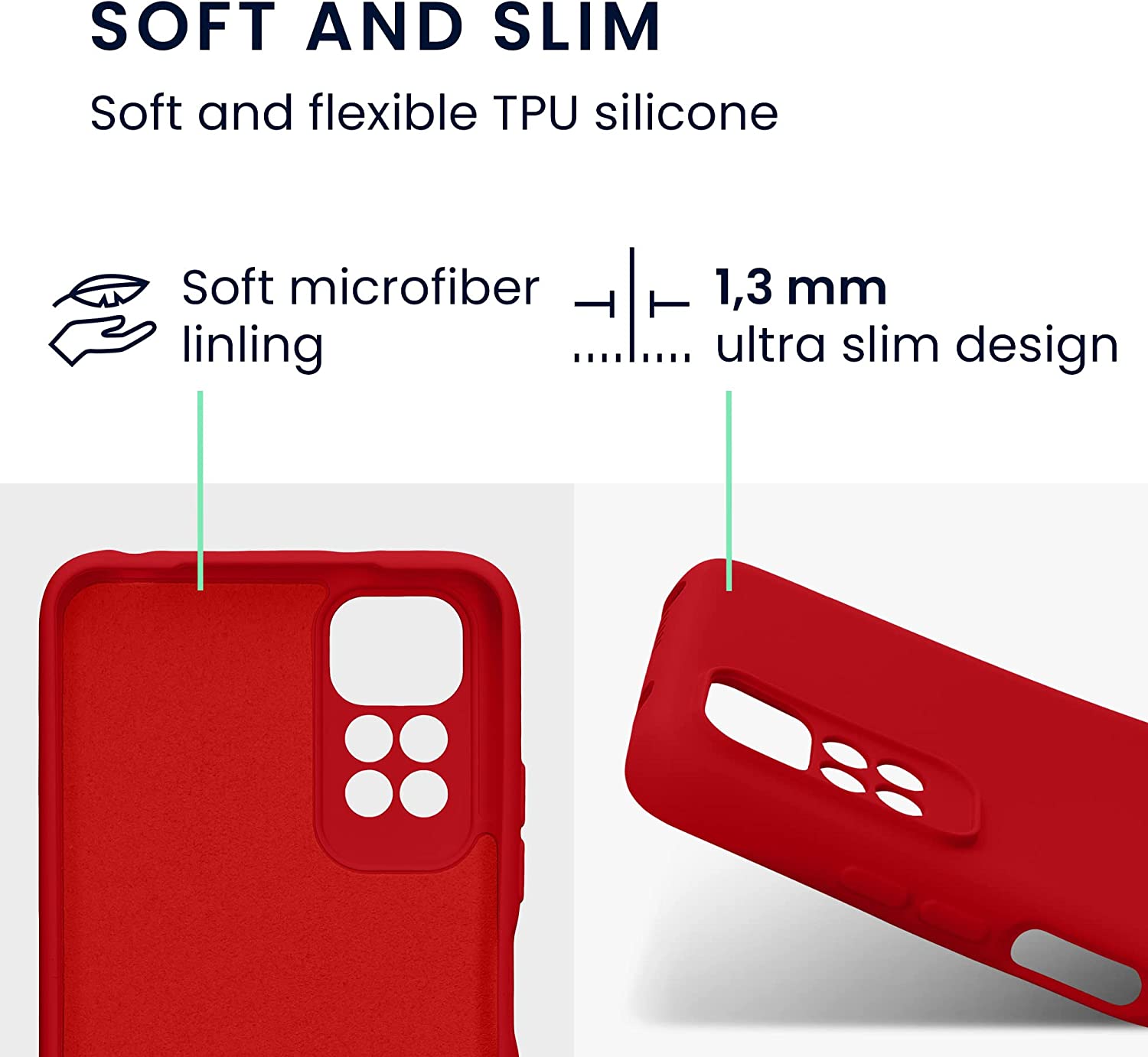 KW Xiaomi Redmi Note 11 / Redmi Note 11S Θήκη Σιλικόνης Rubberized TPU - Sweet Cherry - 57918.229