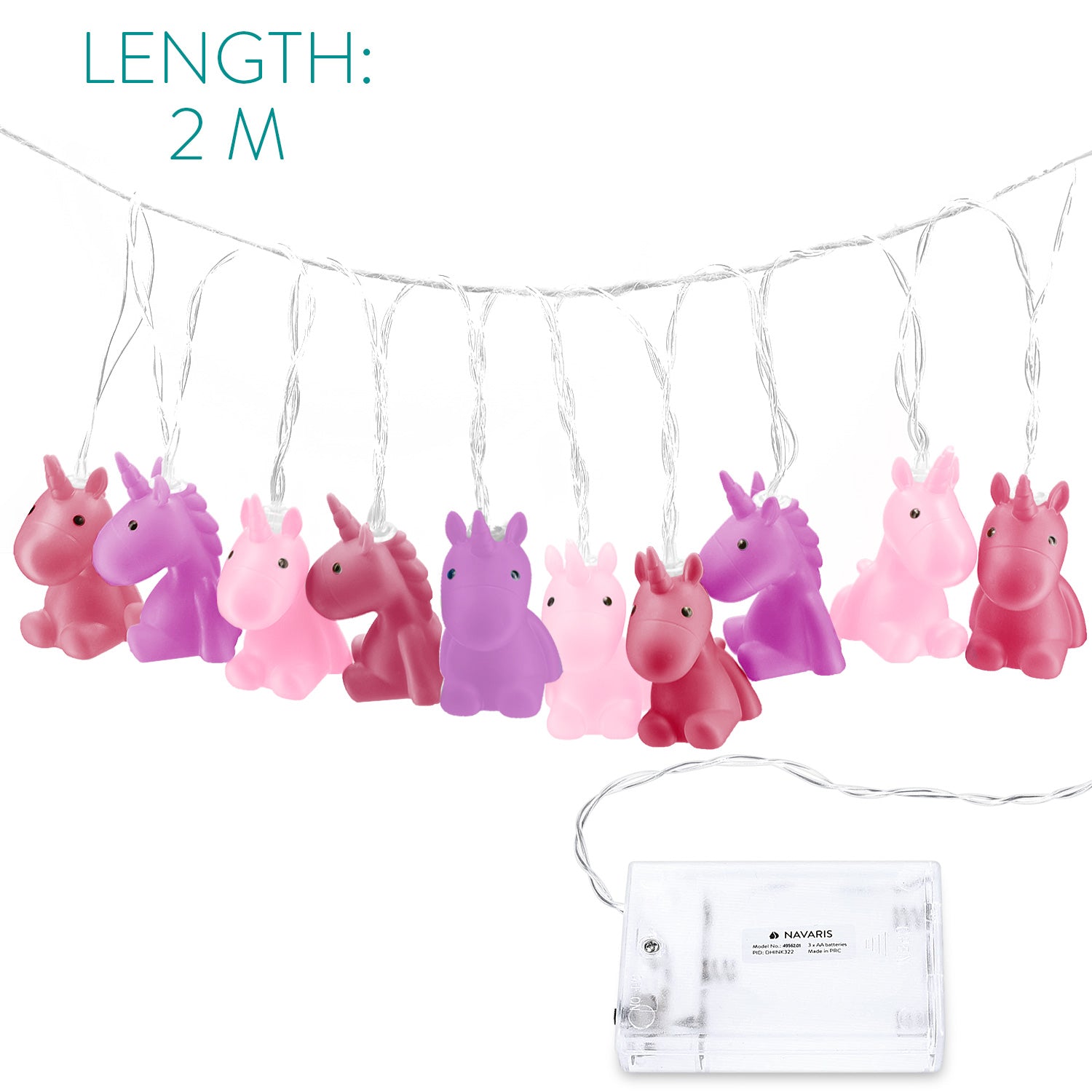 Navaris LED Unicorn Fairy Lights 2m - Παιδικά Διακοσμητικά Φώτα - Ζεστό Λευκό Φως - 49562.02