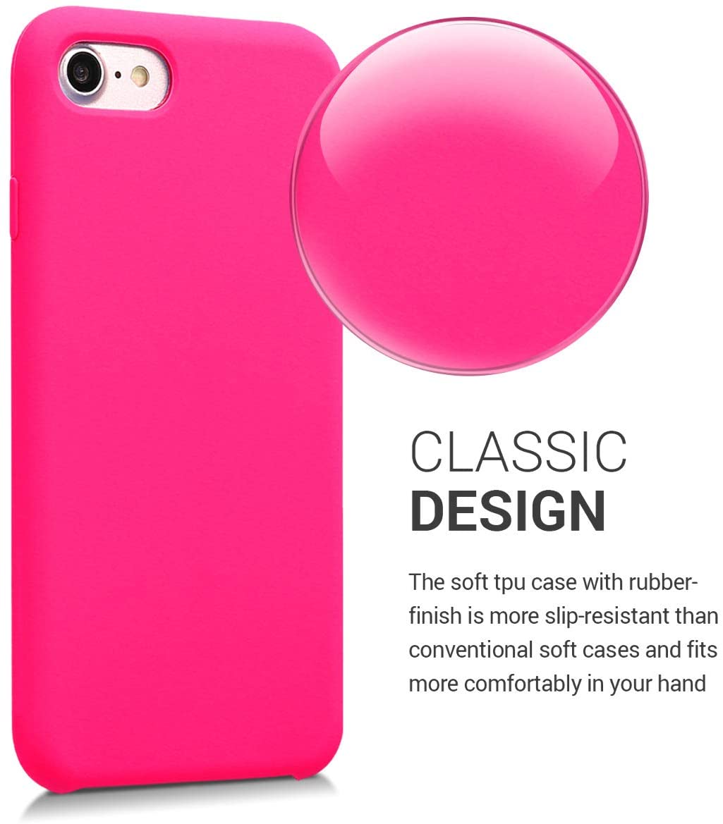 KW iPhone SE 2022 / SE 2020 / 7 / 8 Θήκη Σιλικόνης Rubber TPU - Neon Pink - 40225.08