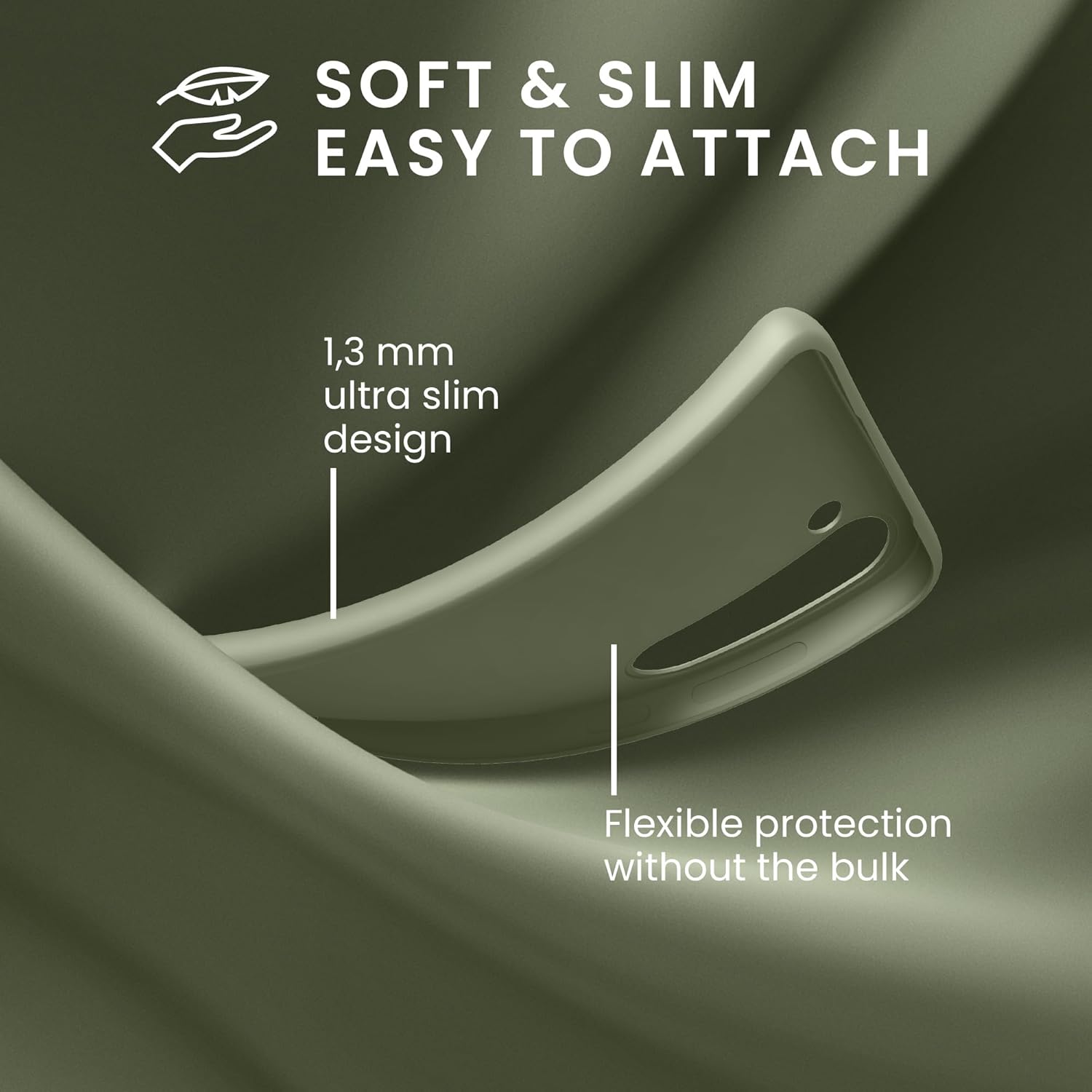 KW Samsung Galaxy A55 5G Λεπτή Θήκη Σιλικόνης TPU - Grey Green