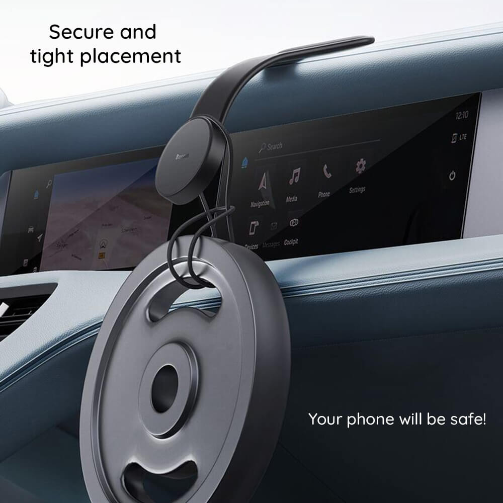 Baseus C02 Pro Μαγνητική Βάση Αυτοκινήτου για το Ταμπλό 15W με Ασύρματη Φόρτιση MagSafe - Black