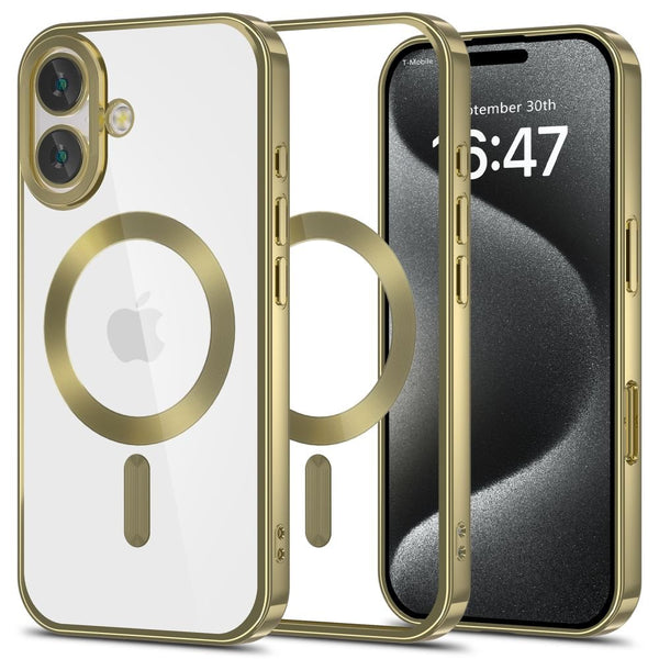 Tech - Protect iPhone 16 MagFlex Θήκη Σιλικόνης TPU με MagSafe - Διάφανη / Satin Gold