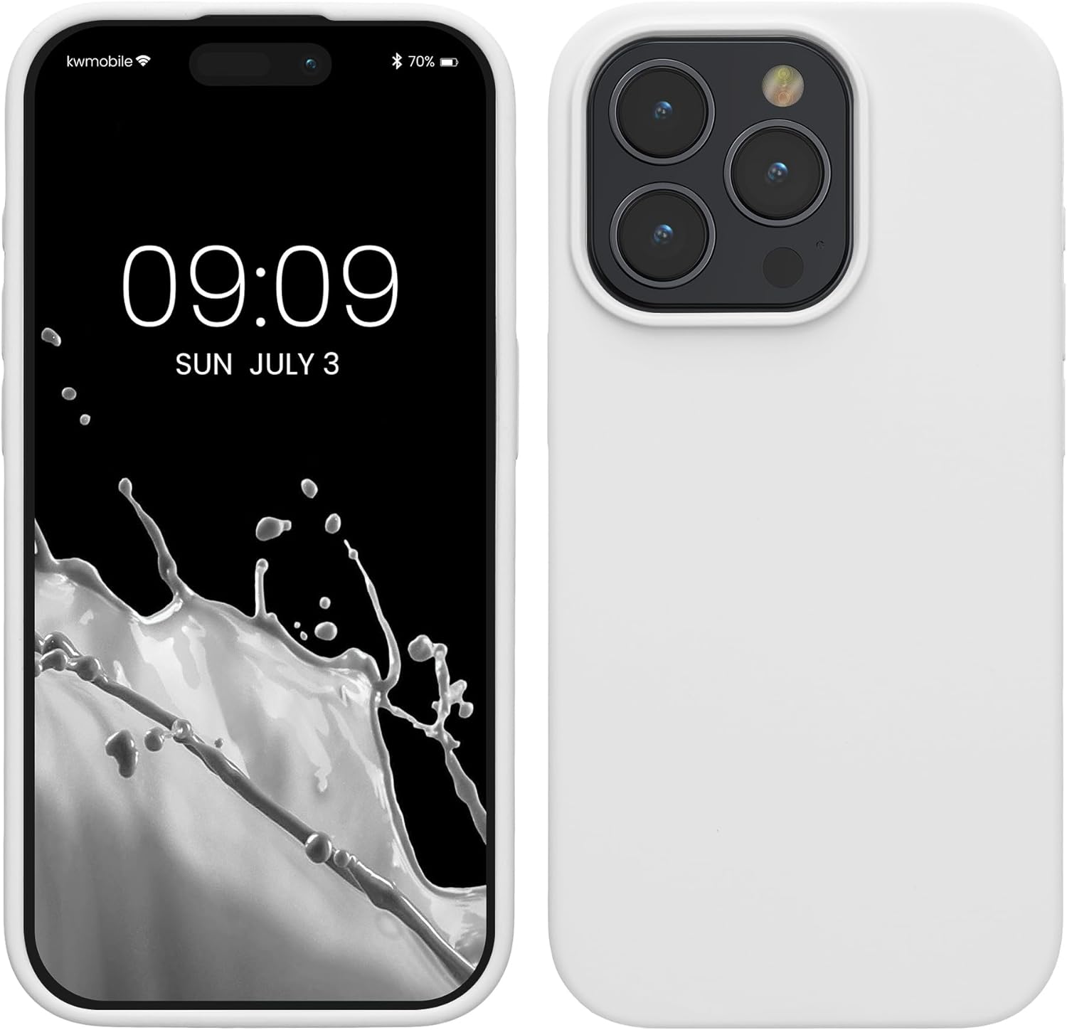 KW iPhone 15 Pro Θήκη Σιλικόνης Rubberized TPU - White