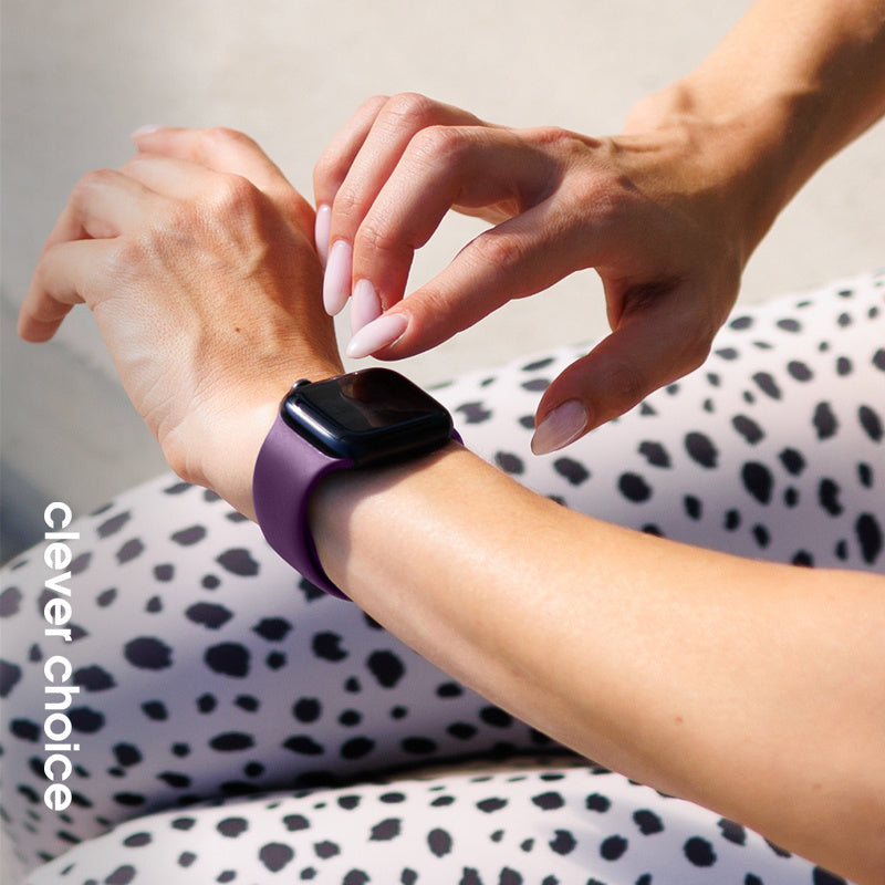 Crong Λουράκι Apple Watch 4/5/6/7/8/9/10/11 - SE (1/2/3) - ULTRA (1/2/3) - 44/45/46/49mm Σιλικόνης - Liquid Strap - Plum