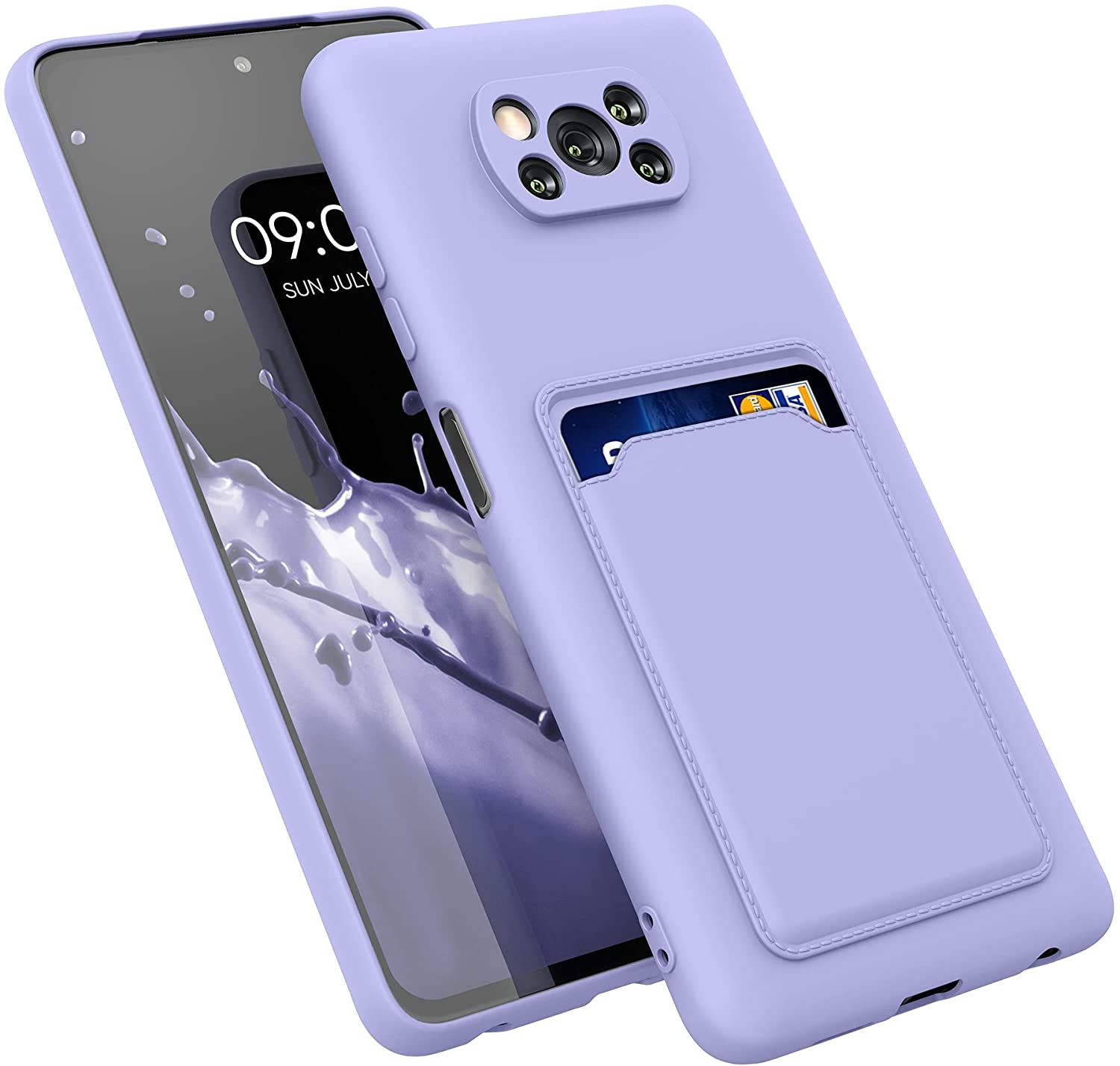 KW Xiaomi Poco X3 NFC / X3 Pro Θήκη Σιλικόνης TPU με Υποδοχή για Κάρτα - Lavender - 56050.108