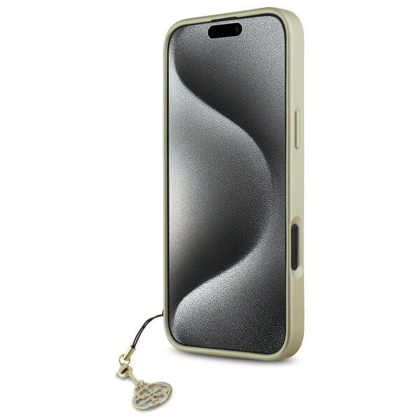Guess iPhone 16 Plus - 4G Charms Collection - Θήκη με Επένδυση Συνθετικού Δέρματος - Brown - GUHCP16MGF4GBR