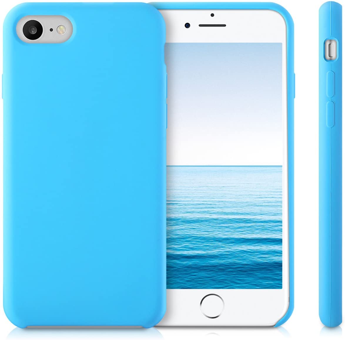 KW iPhone SE 2022 / SE 2020 / 7 / 8 Θήκη Σιλικόνης Rubber TPU - Light Blue - 40225.23