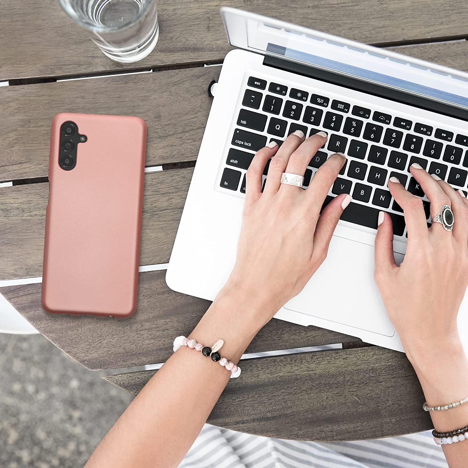 KW Samsung Galaxy A13 5G Θήκη Σιλικόνης TPU - Metallic Rose Gold - 59741.31