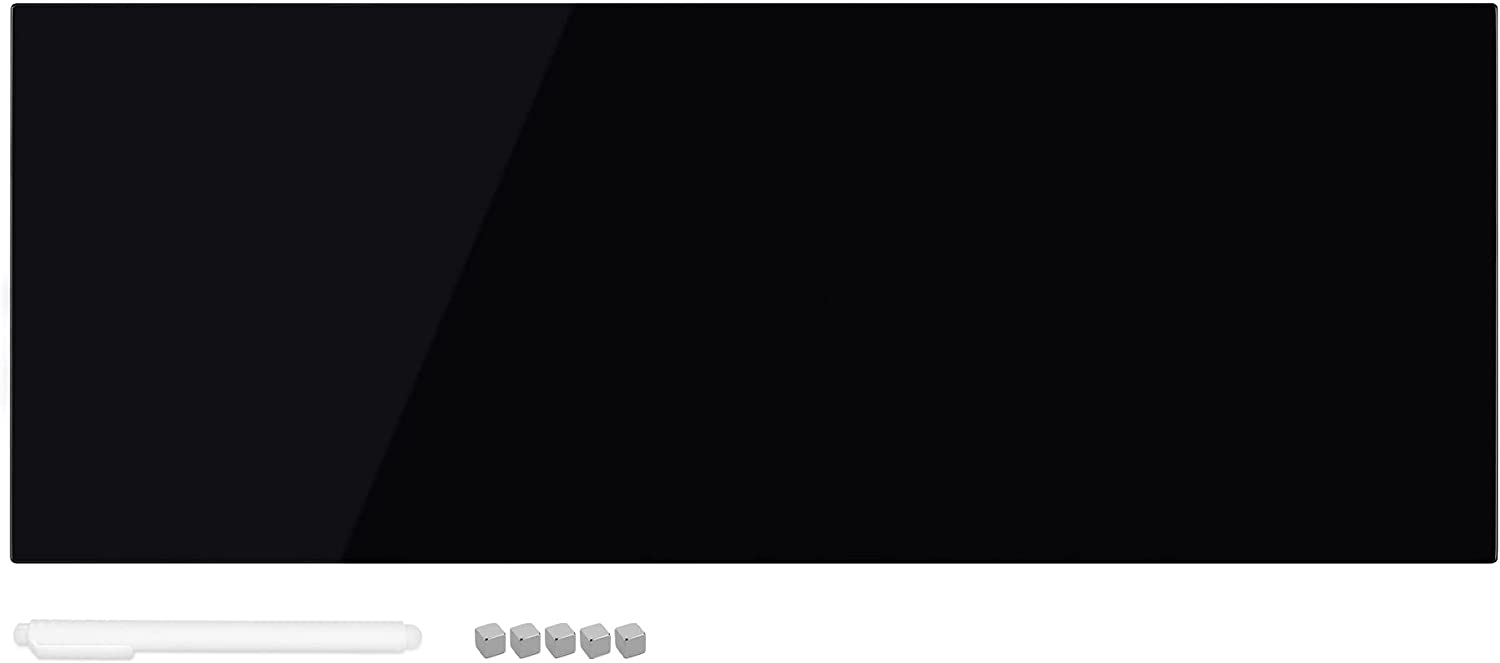 Navaris Μαγνητικός Γυάλινος Πίνακας - 80 x 30cm - Black - 53031.03