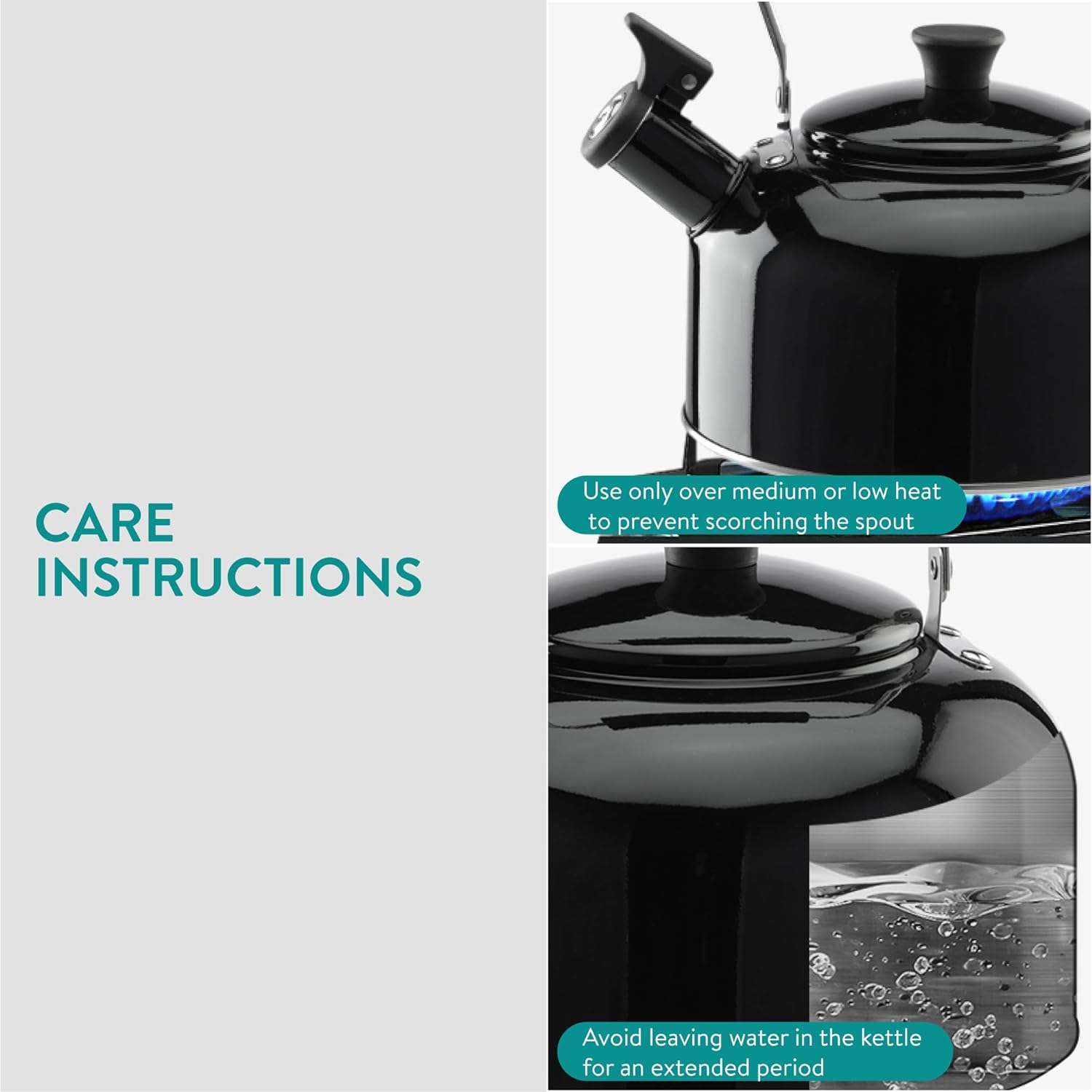 Navaris Βραστήρας Σφυρίγματος από Ανοξείδωτο Ατσάλι - 2.8 L - Black - 61696.03