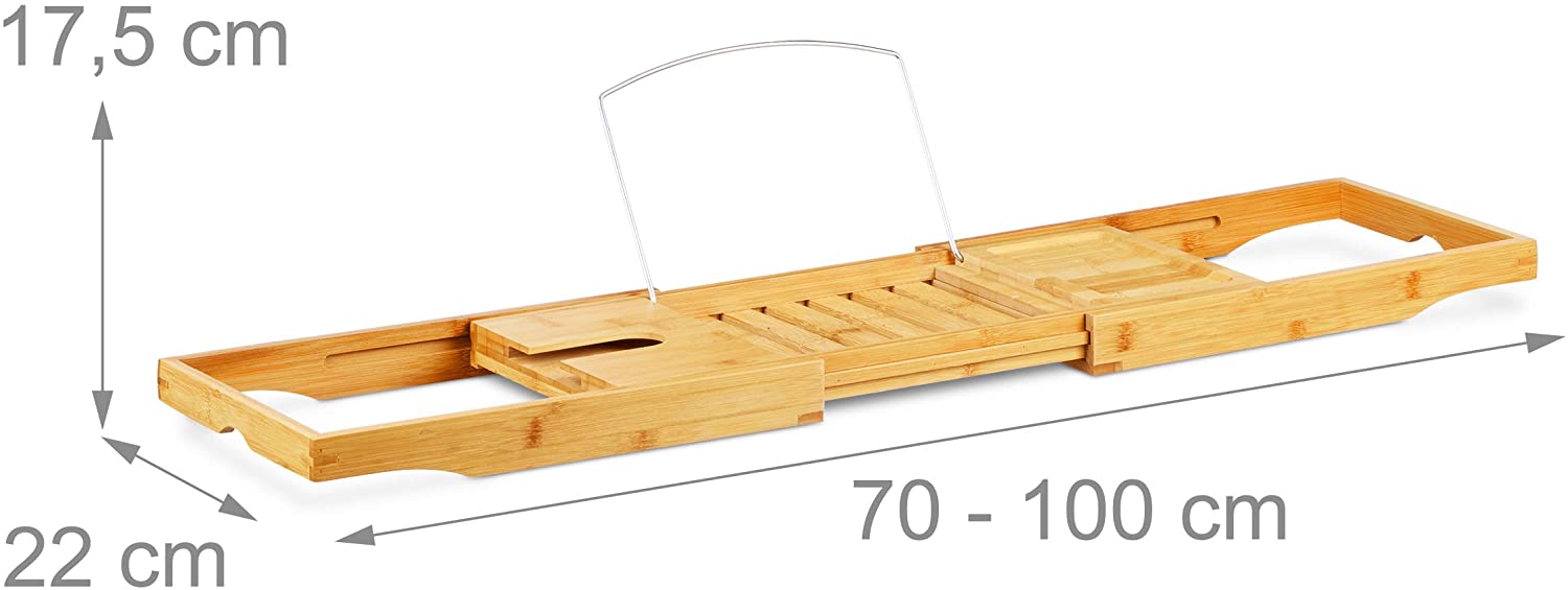 Relaxdays Ξύλινη Βάση από Μπαμπού για τη Μπανιέρα - Natural - 4052025203191