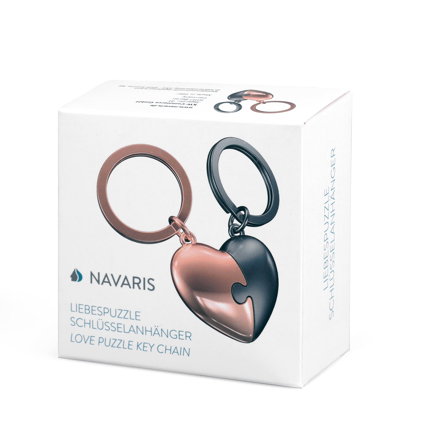 Navaris Cute Love Puzzle Keychain Μπρελόκ Κλειδιών - Rose Gold / Anthracite - 49565.81.73