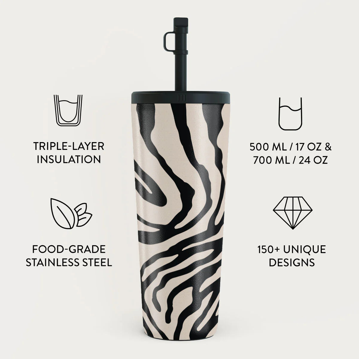 Burga Κούπα θερμός από Ανοξείδωτο Ατσάλι με καλαμάκι - 700ml - Imperial