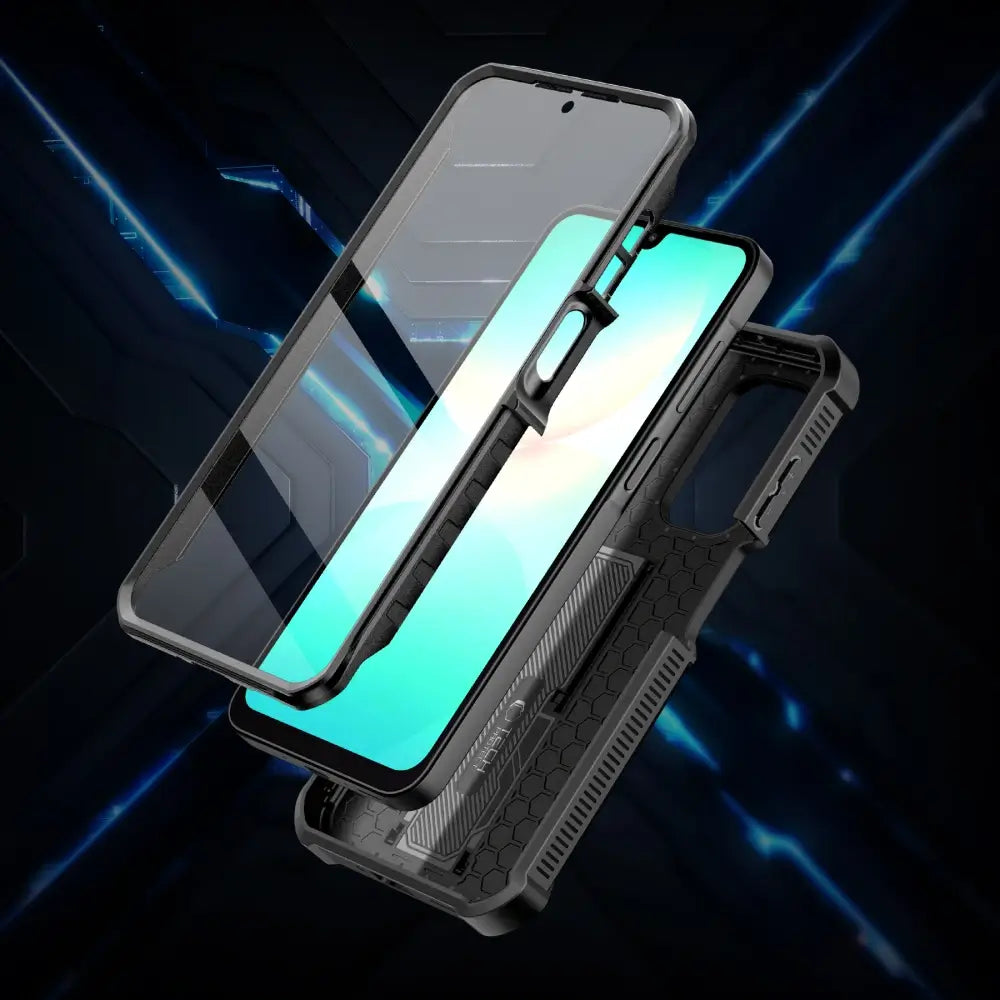 Tech-Protect Samsung Galaxy A26 5G Kevlar Cam+ Θήκη 360 Full Body με Προστασία για την Οθόνη και την Κάμερα και Stand - Black