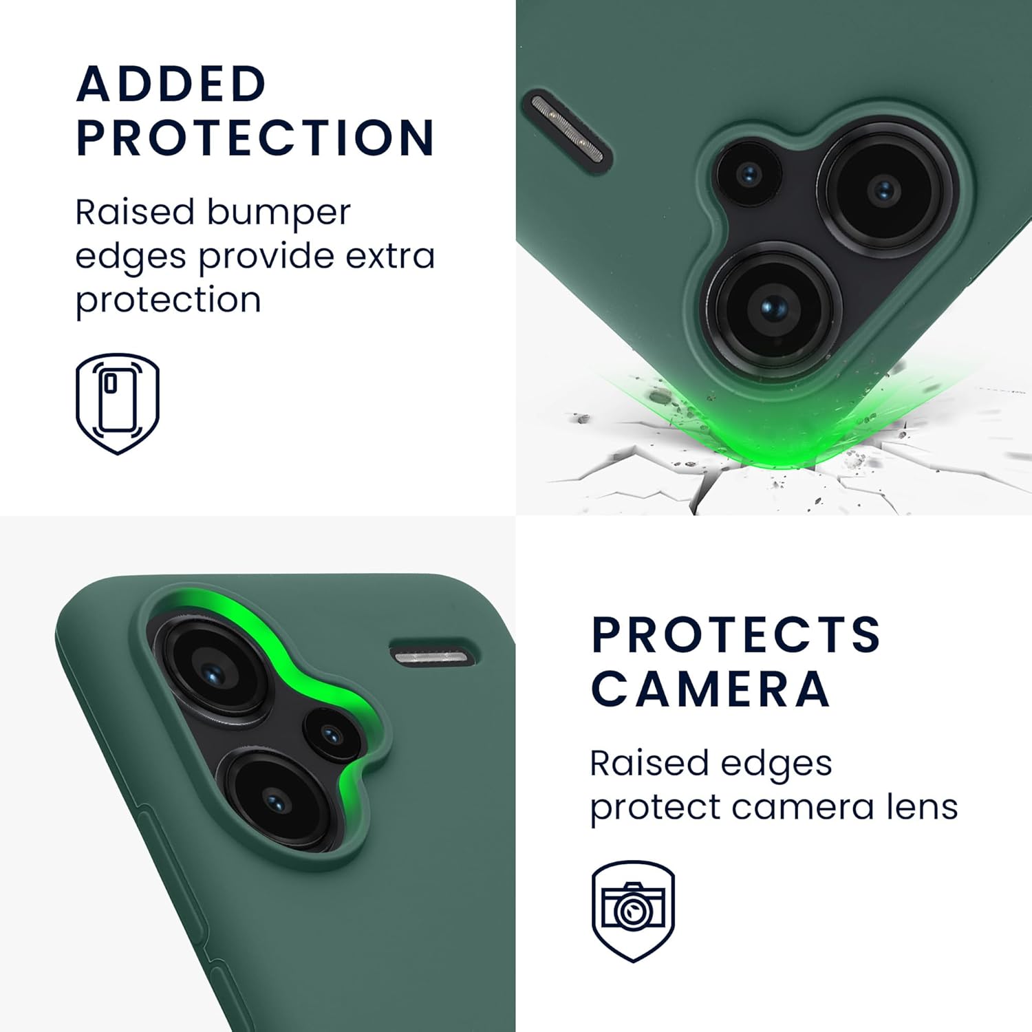 KW Xiaomi Redmi Note 13 Pro+ 5G Θήκη Σιλικόνης Rubberized TPU - Forest Green