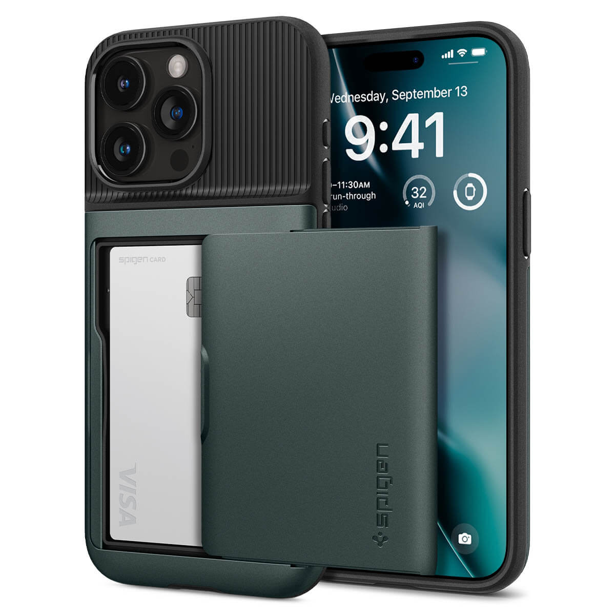 Spigen iPhone 15 Pro Slim Armor CS Σκληρή Θήκη - Abyss Green