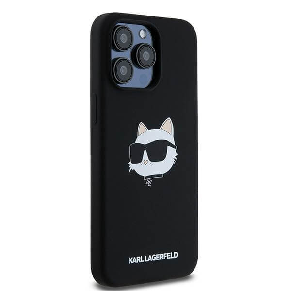 Karl Lagerfeld iPhone 15 Pro - Silicone Choupette Head - MagSafe Θήκη Σιλικόνης - Black - KLHMP15LSCHPPLK