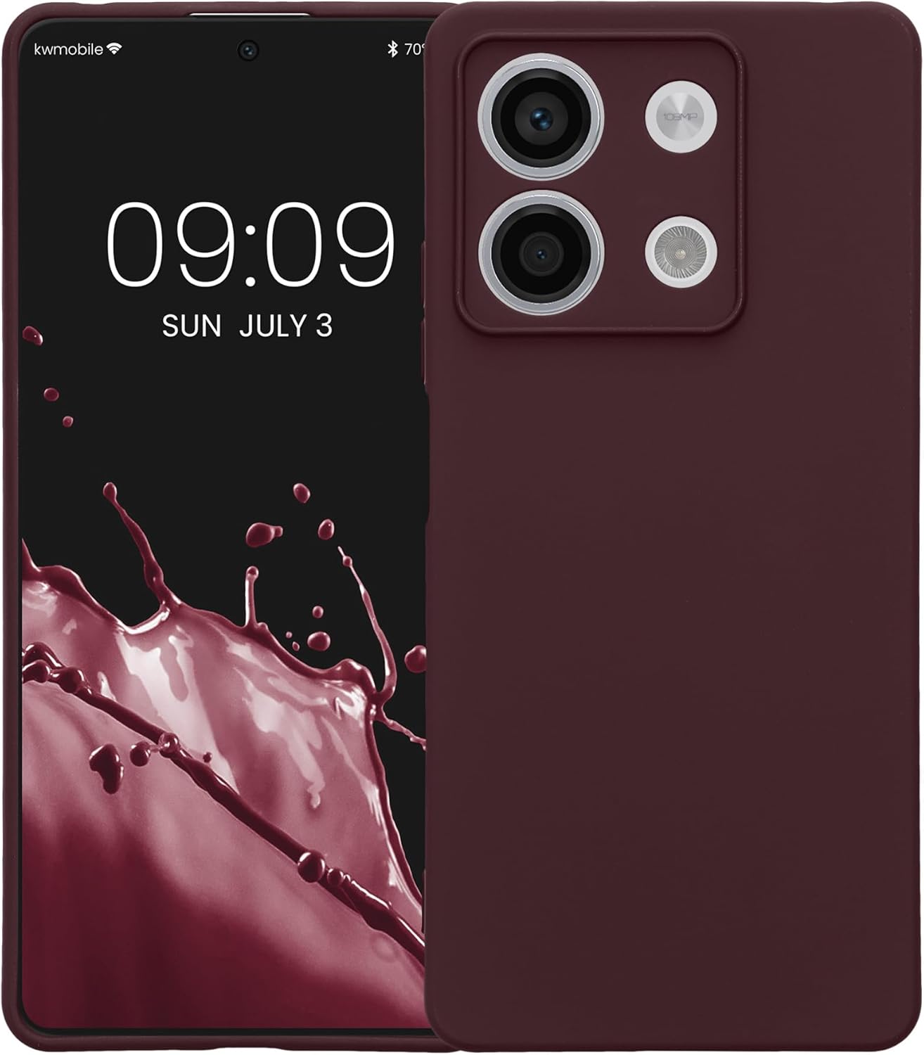 KW Xiaomi Redmi Note 13 5G Λεπτή Θήκη Σιλικόνης Rubberized TPU - Bordeaux Purple