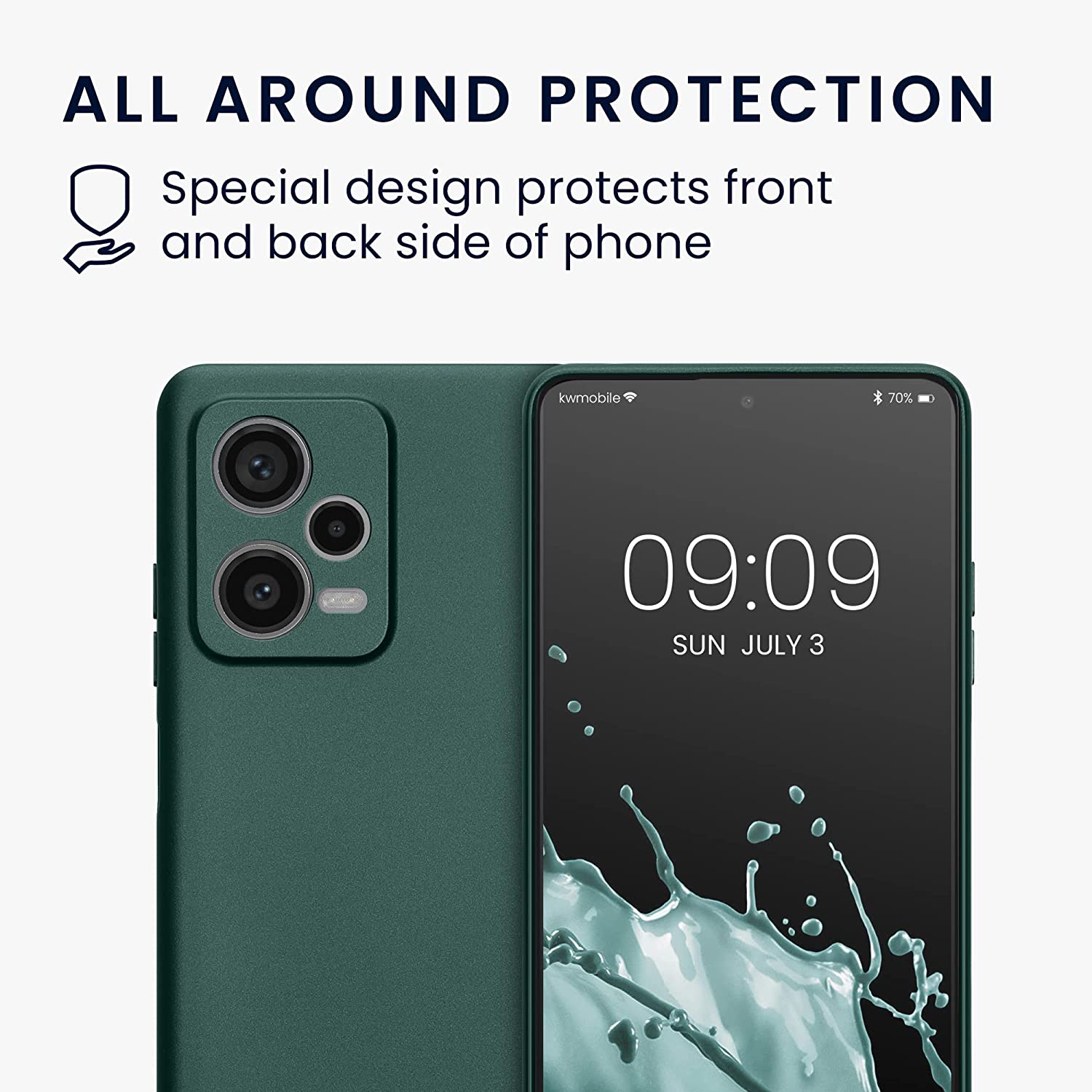 KW Xiaomi Redmi Note 12 Pro+ Θήκη Σιλικόνης TPU - Metallic Teal - 60712.14