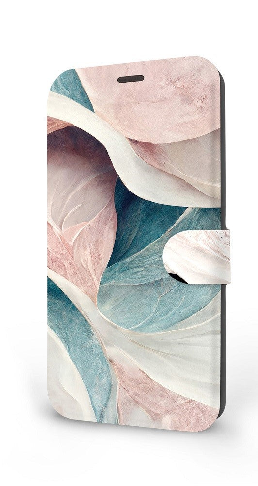 Mobiwear iPhone 12 Pro Θήκη Βιβλίο Slim Flip - Design Pink and Greenish Marble - VP33S
