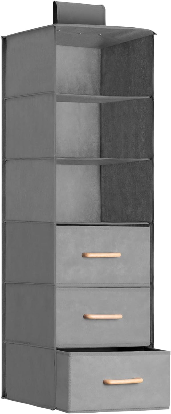 Navaris Κρεμάστρα Αποθήκευσης με 3 Ράφια και 3 Συρτάρια - Grey - 61665.01 - likebrands.gr