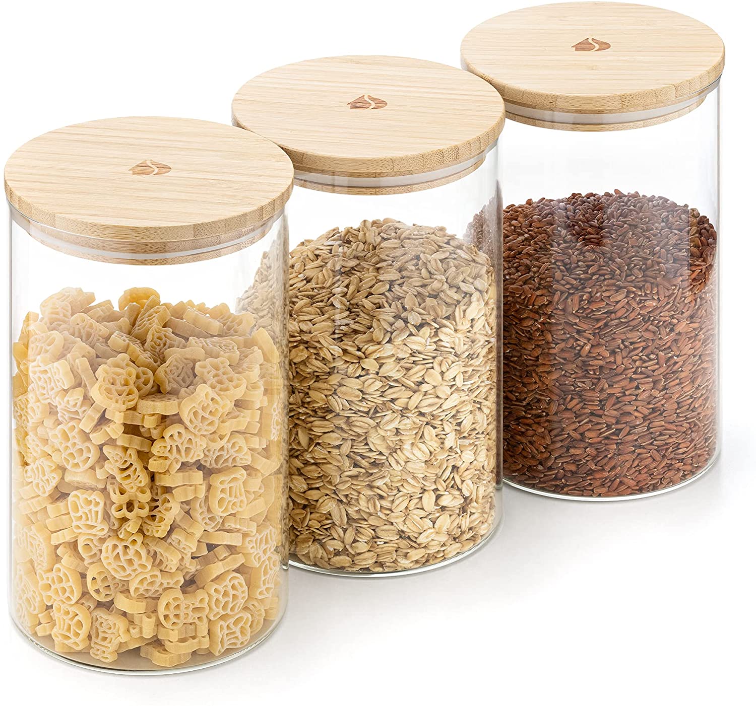 Navaris Glass Storage Jars Set Σετ 3 Γυάλινα Βάζα Αποθήκευσης - 1L - Διάφανα - 54600.02.03